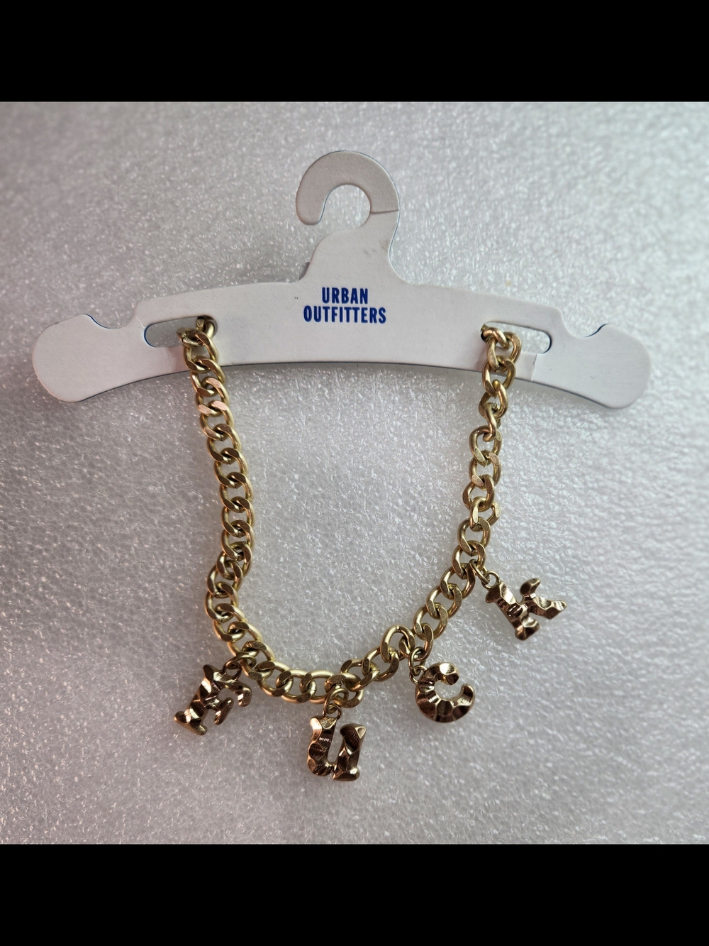 Urban Outfitters 14" Gold Letter Charm Necklace with F, U, C, K